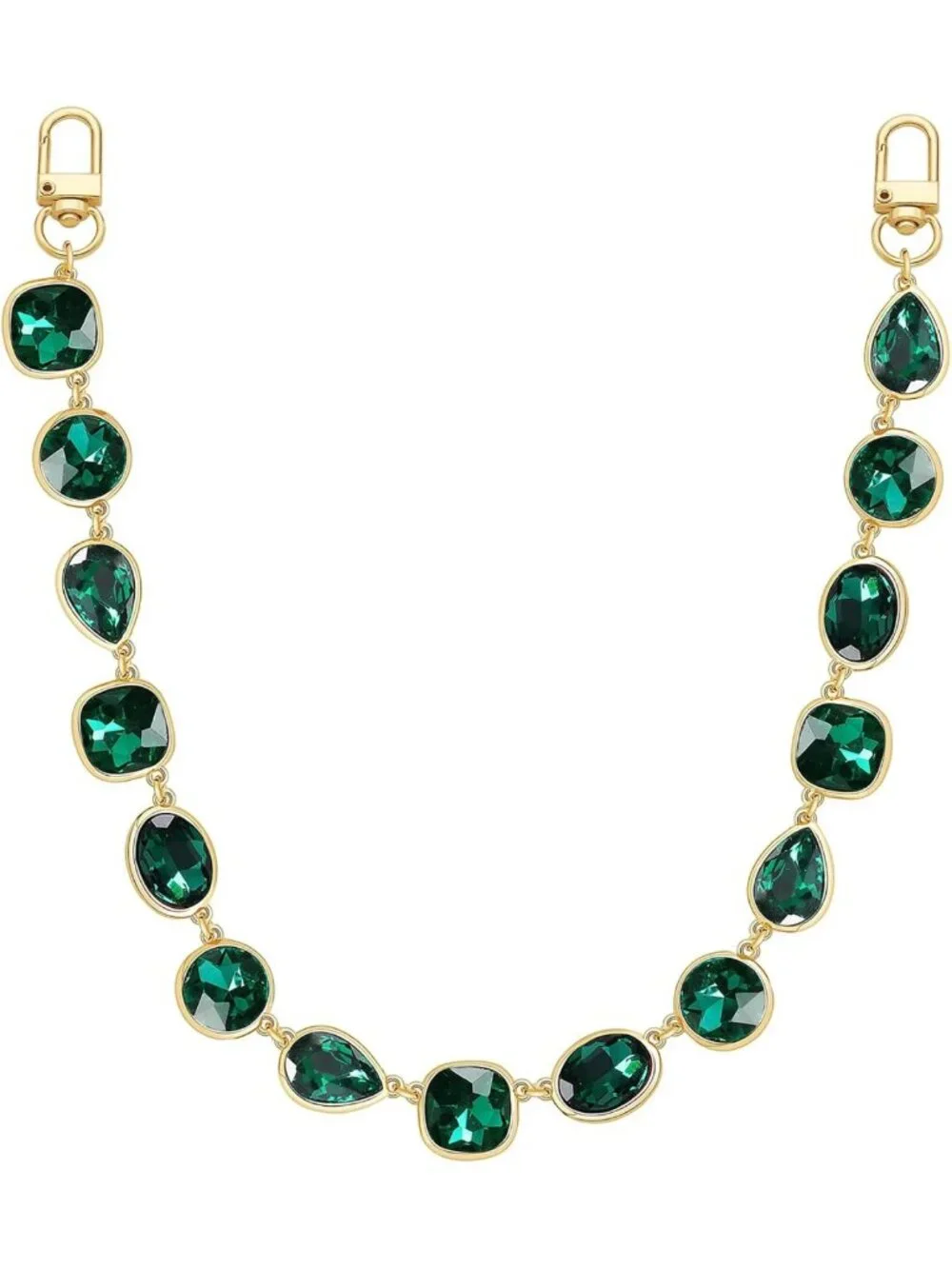 Multicolor Gemstone Purse Bag with Plated Gold Chain - Pink, Blue, Green, Red